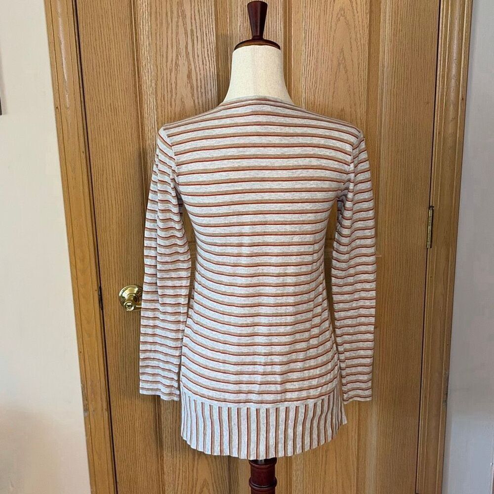CAbi Skipper Striped Long Sleeve Tunic Top‎ #3055 V Neck - Picture 4 of 6